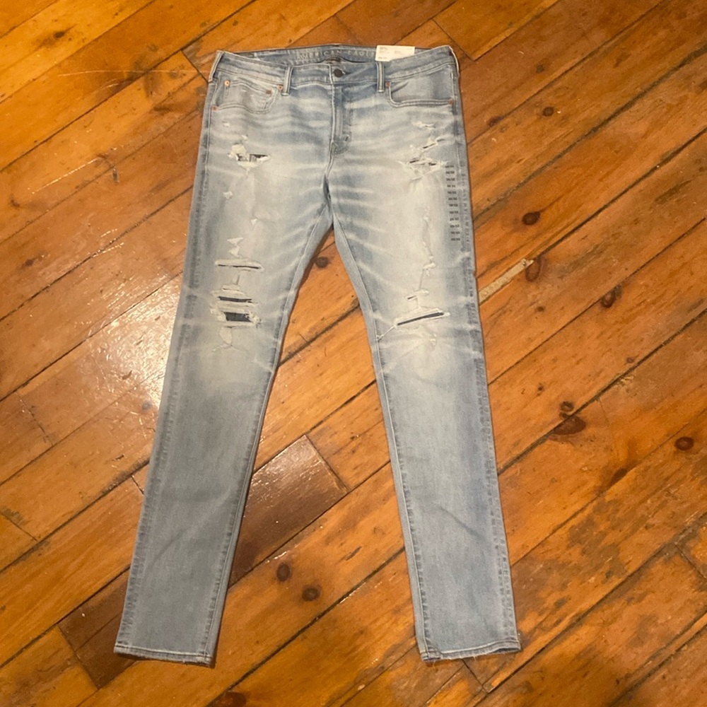 Men’s American Eagle air flex + temp tech stacked skinny Jean